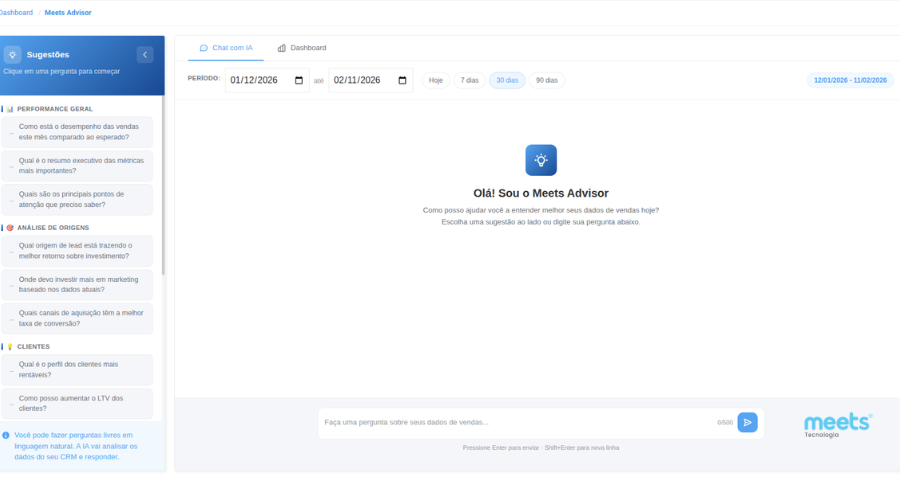 Chat com IA | Meets Advisor.