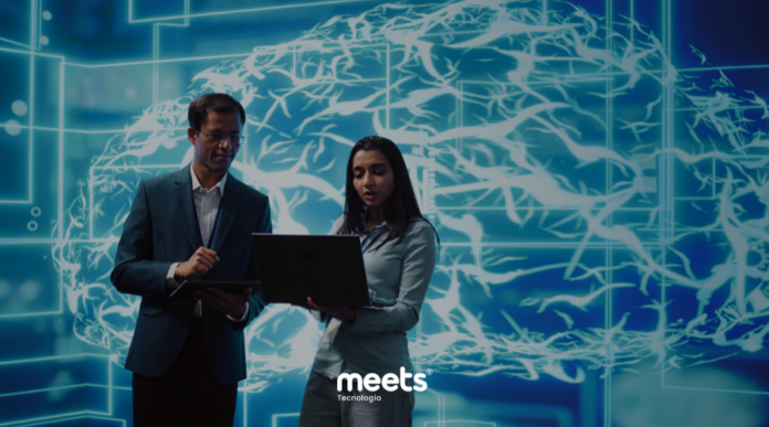 Equipe utilizando inteligência artificial com multiagentes para análise de dados e tomada de decisões estratégicas em CRM com IA.